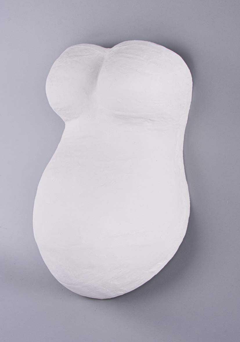 Rayher 34440000 Kit empreinte grossesse - ventre de bébé, 1X kit, moulage plâtre, empreinte 3D, cadeau, souvenir, Blanc