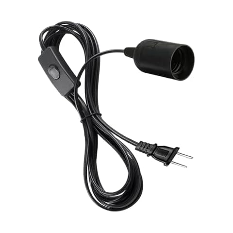 Hanging Lantern Extension Cord Cable, E26/E27 Pendant Light Socket with 15ft, On/Off Switch Hanging Lamp, Lamp Socket for DIY Pendant Light Fixture Hanging Lantern Cable,Black Cover