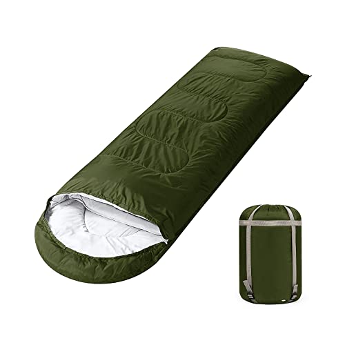 FOBHIYA Sleeping Bag for Adults, Camping Sleeping Bag, Portable and Lightweight for Hiking, Backpacking, Traveling, Campaign, Expeditions and Outdoor Activities (Green)