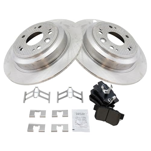 Image of TRQ Rear Brake Pad and Rotor Set Semi Metallic Vented Rotors | For 2010-2011 Honda Accord Crosstour 2012-2015 Crosstour