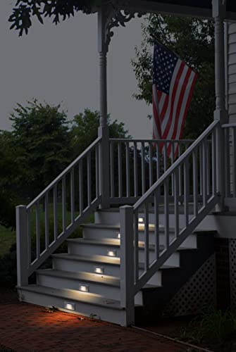 Gkoled Low Voltage Outdoor Step Lights 12V 3W Stair Lighting With Horizontal Louvered Faceplate, Surface Mount Suitable For Steps Decks Pathway Yard Fences, 2700K, Waterproof, Ul Listed, 6 Pack #TOP4