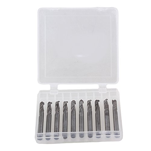 BQLZR New 1/8" Single Flute Carbide Engraving CNC Router Bits Tools Cutting Pack Of 10
