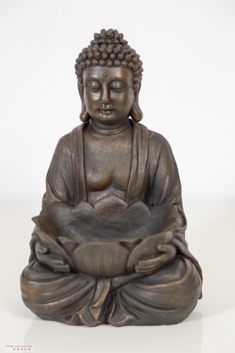 Etc-shop - 2x Buddha Figuren Asia Design Wohn Ess Zimmer Dekoration Kunstharz Statuen braun