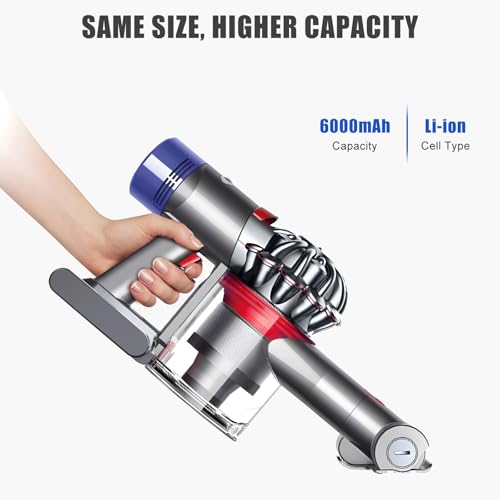 6000mAh V7 Batería para V7,Batería de Repuesto para SV11 Absolute Animal Motorhead Trigger Car+Boat Fluffy HEPA Mattress Aspiradora…
