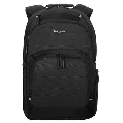 Targus Plecak na laptopa, pasuje do laptopów 15-16 cali, pojemność 25 l, wiele kieszeni, wodoodporny, czarny