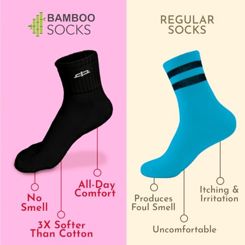Image of HEELIUM Bamboo Socks for Women | Quarter Length | 3X Softer than Cotton Socks | Odour-Free & Breathable | Superior Comfort & Cushioned Base