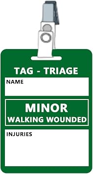 Emergency Triage Tags Green - Minor Injury - Triage Cards for Disaster Response & First Aid Training, EMT Field Tagging, Mass Casualty Incidents, 4.7"Lx3"W, 5 Pcs