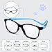BiBiBear Kids Glasses - Non Prescription Fashion Eyewear with Unbreakable TR90 Frame, Comfort Fit for Ages 11-15 (Blue)
