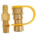 GALPADA Schnellkupplung Gas Gasschlauch Messing Gasflaschen Schnellverbinder für Grill und Gasofen Zuverlässiger Wiederverwendbarer Anschluss für Effiziente und Schnelle Gasbefüllung