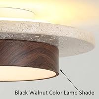 HYKISS Deckenleuchte Im Wabi-Sabi-Stil Aus Naturbelassenem Gelbem Travertin LED Runde Deckenleuchte In Holzoptik 4 Cm Flach Geeignet Für Flure Eingangsbereiche Schlafzimmer Und Durchgänge – Ansicht 8