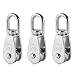 Pulley Block,Pulley Roller,3 Pack Single Pulley Block in 304 Stainless Steel Crane Swivel Hook Single Pulley Roller Loading (M20)