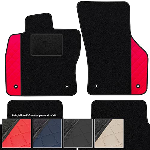 moto-MOLTICO Fußmatten Auto Velours Autoteppiche Schwarz Automatten Set 4-teilig - Auffälliges...