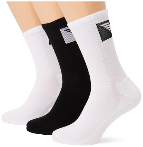 Emporio Armani MAN'S BASIC SPONGE 3-PACK SOCKS SHORT BLACK TU