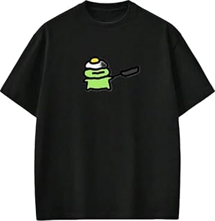 تي شيرت بتصميم ضفدع بلون اسود مقاس 32