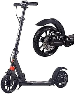 Kick Scooters for Teens/Adults Scooters Adult Adult Kick With Disc Handbrake And Ultra Wide Big Wheels Folding Dual Suspension Push For Commuting/Leisure/Transportation Load 150 Kg ( Color : Black )