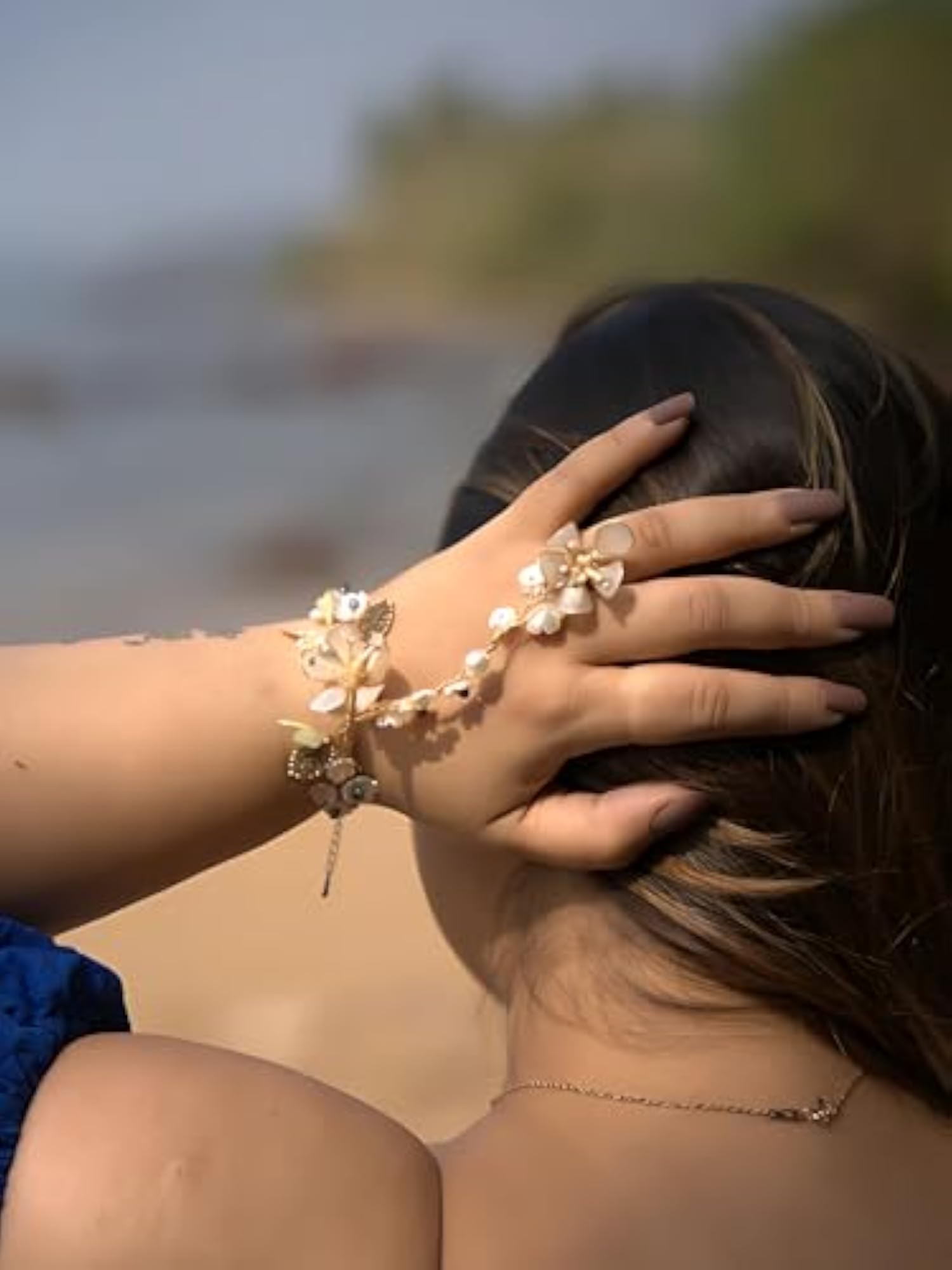 Resin Adjustable Ring Bracelet for Women & Girls