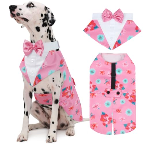 Kuoser Dog Tuxedo, Dog Suit and Bandana Set, Dogs Costume with D-Ring