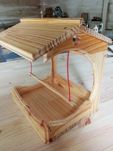 Tratador de Pássaros em Madeira Maciça com Poleiro, 28x24x32 cm, Resistente ao Tempo