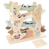 Smartwo Montessori Holzspielzeug Kugelbahn aus Holz für Kleinkinder