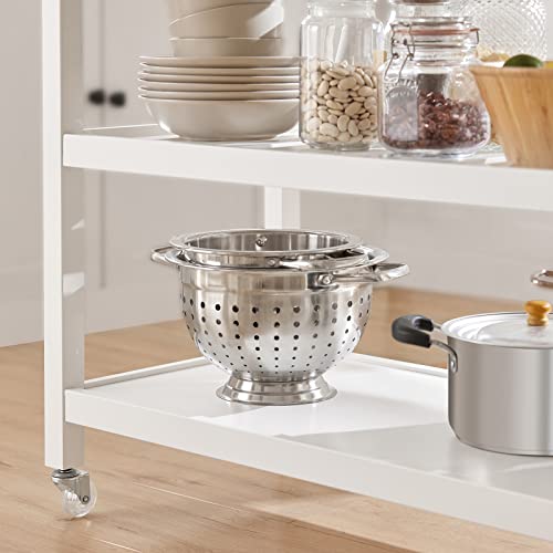 Haotian Fkw47-W Kitchen Storage Trolley Kitchen Cabinet Cupboard Sideboard Kitchen Island With Rubber Wood & Marble Topar Serving Cart Kitchen Serving Cart,Wood Metal Serving Trolley #TOP6