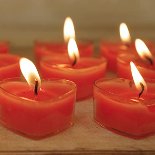 Efavormart 12 Pack Red Heart Shaped Tea Light Candles Birthday, Proposal, Wedding, Party, Engagement, And Table Decor #TOP6