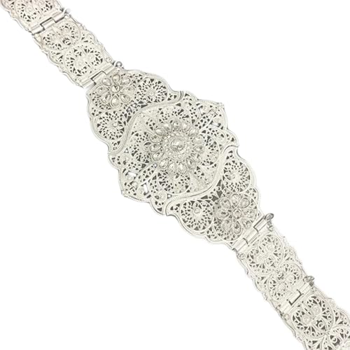 Traditional Handmade Belt Russian Caucasus Robe Belt Antique Waistband for Wedding Rhinestones Carving Corset Belt3