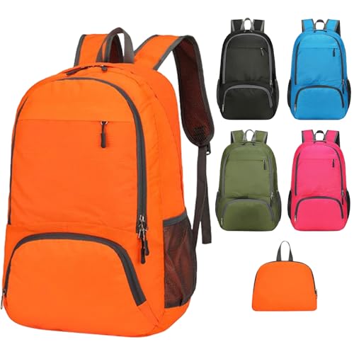 Image of Mayoii Foldable Lightweight Backpack for Mens & Women – 35L Waterproof Rucksack for Mens & Women, Rucking Daypack for Outdoor Sports Hiking Travel Camping (Orange)