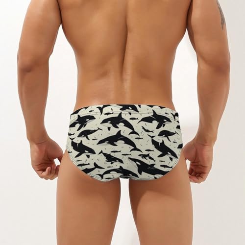 Killer Whale Novelty Men's Swimming Brief Swimwear Pants Trunks Beach Shorts Underwear2