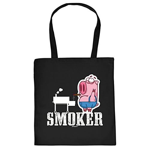 Griller Tasche Grillzubehör Tragetasche Grill : Smoker - Sprüche Baumwolltasche Grillen -Farbe: schwarz