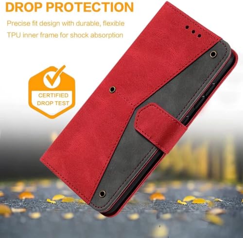 Image of GoldKart Flip Back Cover Case for OnePlus Nord 4 5G| Dual-Color Leather Finish Flip Cover | Inbuilt Stand & Pockets | Flip Cover for OnePlus Nord 4 5G(Faux Leather, Red)