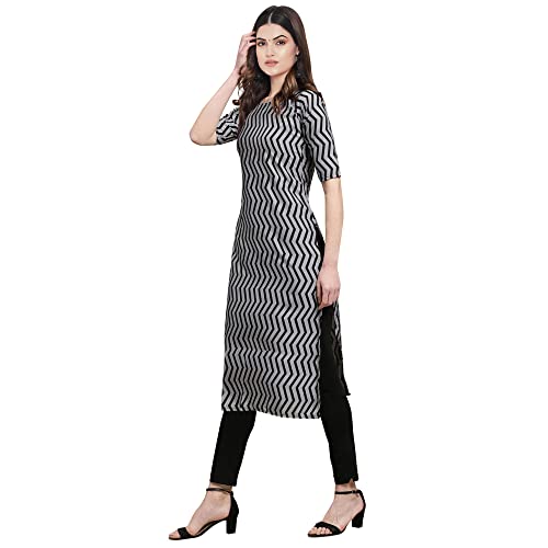 Image of Pinkmint Designer Woman's Crepe Multicolored Straight Kurta [A-355-330]