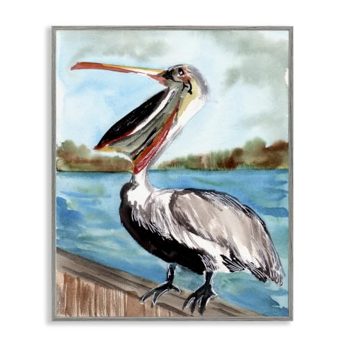 Nautical Pelican Bird Beak, 24 x 30 Inch Framed Giclée Print