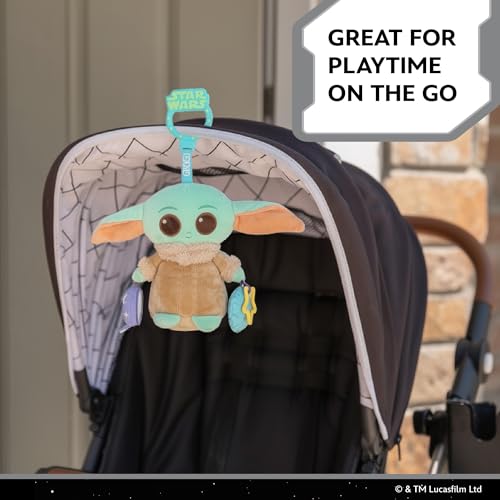 Kids Preferred Star Wars: THE Mandalorian Grogu On the Go Activity Toy - with Teether, Crinkle, Squeaker, Mirror and Travel Clip, Sensory Toy, for Ages 0+ by KIDS PREFERRED - Image 5