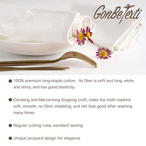 Cloth Napkins- 20″×20″100% Cotton Napkins, Set Of 6 Everyday Use Premium Quality Over Sized White Napkins Cloth, Jacquard Cloth Dinner Napkins, Smooth Soft And Comfortable #TOP5