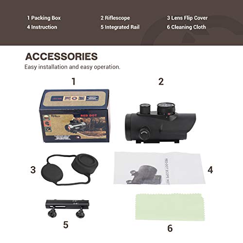 Esslnb Red Dot Sight Airsoft Sights Scope Red/Green/Blue 3 Brightness Settings Reflex Sight With 11Mm/22Mm Weaver/Picatinny Rail Mount And Covers #TOP6