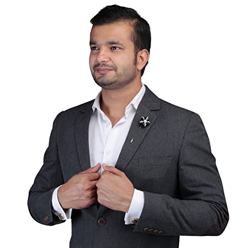 Image of Peluche Crystal Flower Brooch /Lapel Pin for Men