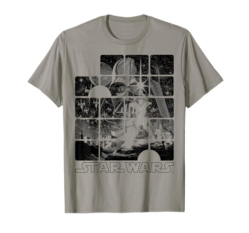 T-shirt Star Wars Luke Poster Blocks en coton pour fan de science-fiction
