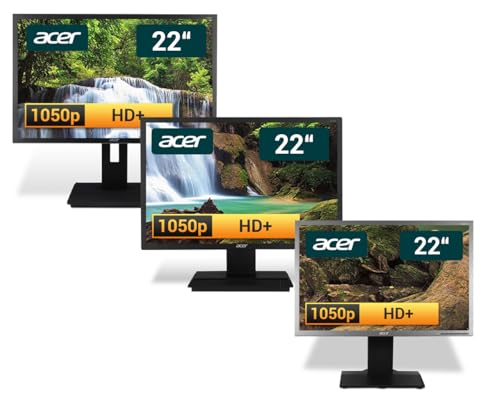 acer 22 Zoll Business Computer Monitor, Desktop Gaming Monitor, HD+ (VGA - DVI - VESA), PC Bildschirm, schwarz/Silber (Generalüberholt)