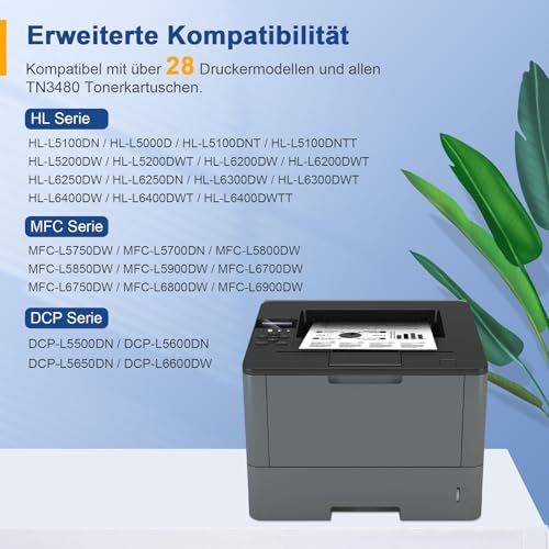 Palmtree DR3400 Drum Unit Trommel Kompatibel für Brother Trommel DR 3400 DR-3400 HL-L5100DN TN3480 Toner TN-3480 TN 3480 MFC-L5750DW HL L5100DN HL-L6250DN HL-L6300D DCP L5500DN HL-L5000D