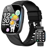 Ucani Montre Connectée Enfants, Fitness Tracker Montre pour Enfants Filles Garçons avec 100+ Modes Sport, Jeux, Réveil, Podomètre, Musique, Réveil, IP68 Étanche Cadeaux pour 4 à 12 Ans (Noir)