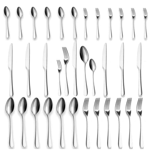 BEWOS Besteck Set für 6 Personen-30 teilig Essbesteck Set inkl. Messer, Gabel, Löffel, Besteck Edelstahl Spiegelpoliert, Spülmaschinenfest