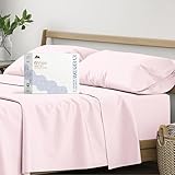 Mayfair Linen 100% Organic Cotton Sheets Twin Size - 3 PC Organic Cotton Twin Size Percale Weave Sheet Set, Soft, Cooling, Crisp & Breathable, 16" Deep Pocket Hotel Quality Bedding Set - Blush