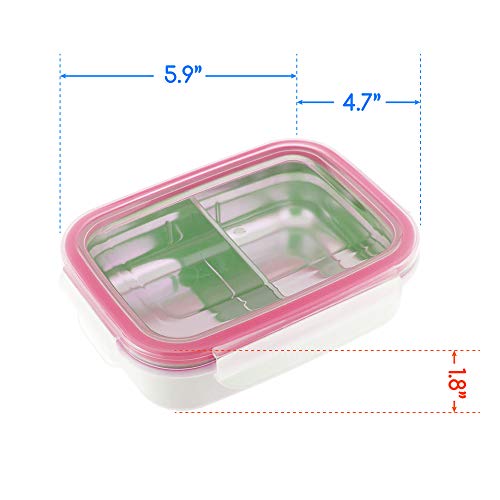 Innobaby Keepin' Fresh Stainless Steel Divided Bento Snack Box With Lid For Kids And Toddlers Bpa Free, 11 Oz, Pink #TOP2
