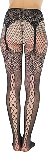 Image of ToBeInStyle Women's Full Footed Pantyhose with Thigh High Designs