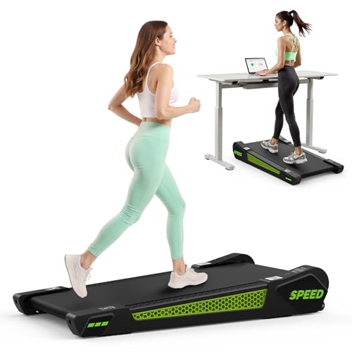 FYC Walking Pad with Incline 5%, Treadmill with APP/Remote Control, 300lbs Capacity Running Machine, Portable with Transport Wheels, Shock-Absorbing Honeycomb Cushion, Treadmill for Home Use
