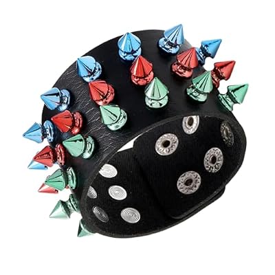GLEAVI Pulsera Punk de 1 Pieza con Tres Series de Remaches Puntiagudos, Correa de Imitación Cuero Negra, Accesorio de Moda para Muñeca, Decoración para Fiestas y Estilo Alternativo | Ya disponible en tu tienda friki favorita! En mundofriki.es! GLEAVI Pulsera Punk de 1 Pieza con Tres Series de Remaches Puntiagudos, Correa de Imitación Cuero Negra, Accesorio de Moda para Muñeca, Decoración para Fiestas y Estilo Alternativo | Ya disponible en tu tienda friki favorita! En mundofriki.es!