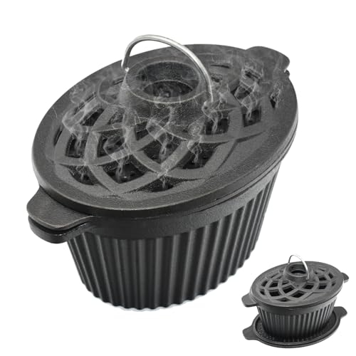 UKENEM Wood Stove Steamer & Cast Iron Humidifier, Fireplace Simmer Pot with Cast Iron Trivet, Dual-Layer Design for Steaming, Humidifying and Stove Protection (Ellipse-1) by UKENEM - Used condition - CA$53.91