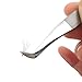 Volume Lash Tweezers Beyelian Lash Tweezers for Eyelash Extensions, Curved L High Precision Tip for Mega Fans, Stainless Steel AS09 Silver.