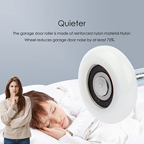 Quiet Garage Door Rollers 6200Zz Bearing Nylon Garage Door Roller 4" Stem, White Pack Of 10(For 7' Height Doors) #TOP5