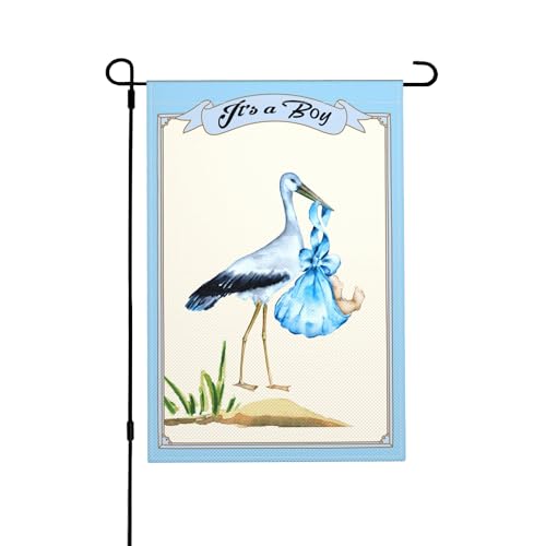 It's a Boy Flamingo Garden Flag Seasonal Double Sided 12 x 18 Inch Small Yard Flag for Indoor Outdoor Decor Holiday All Seasons